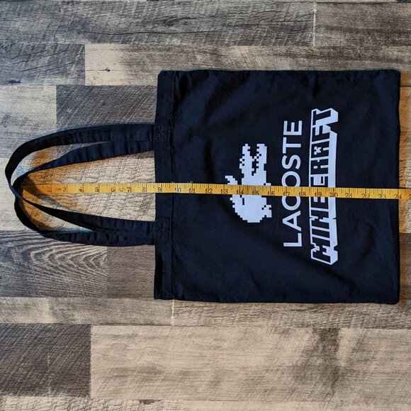 Lacoste Minecraft Tote Bag Lightweight Cotton Black - Picture 5 of 6